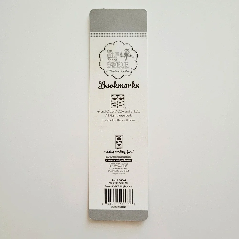 Elf on Shelf 2017 Bookmark, Be Jolly Christmas Tradition, Raymond Geddes # 20369